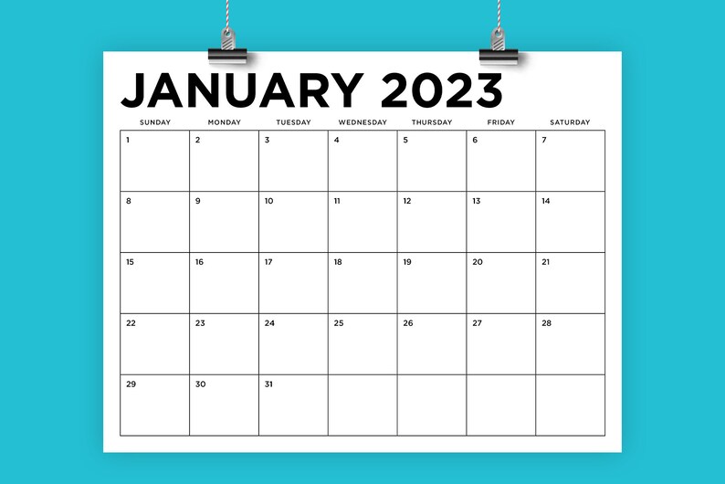 Calendrier Maquillage 2023 Modèle De Calendrier 85 X 11 Pouces 2023 Téléchargement | Etsy France