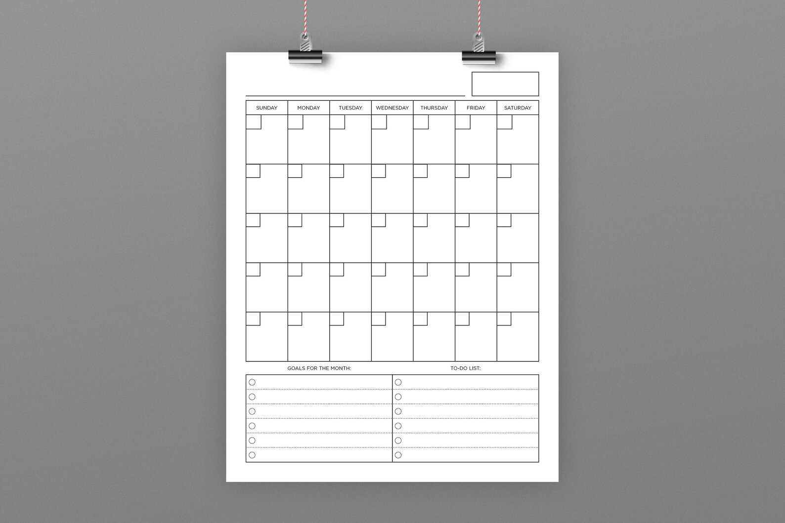 8.5x11 Inch Vertical Blank Calendar, Planner Calendar, 8.5