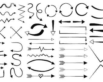 Arrows and Arrows Clip Art Set, PNG, SVG, VECTOR, Black Arrows, White Arrows, Pointer, Direction Symbol, Curved Arrow, Circle Arrow