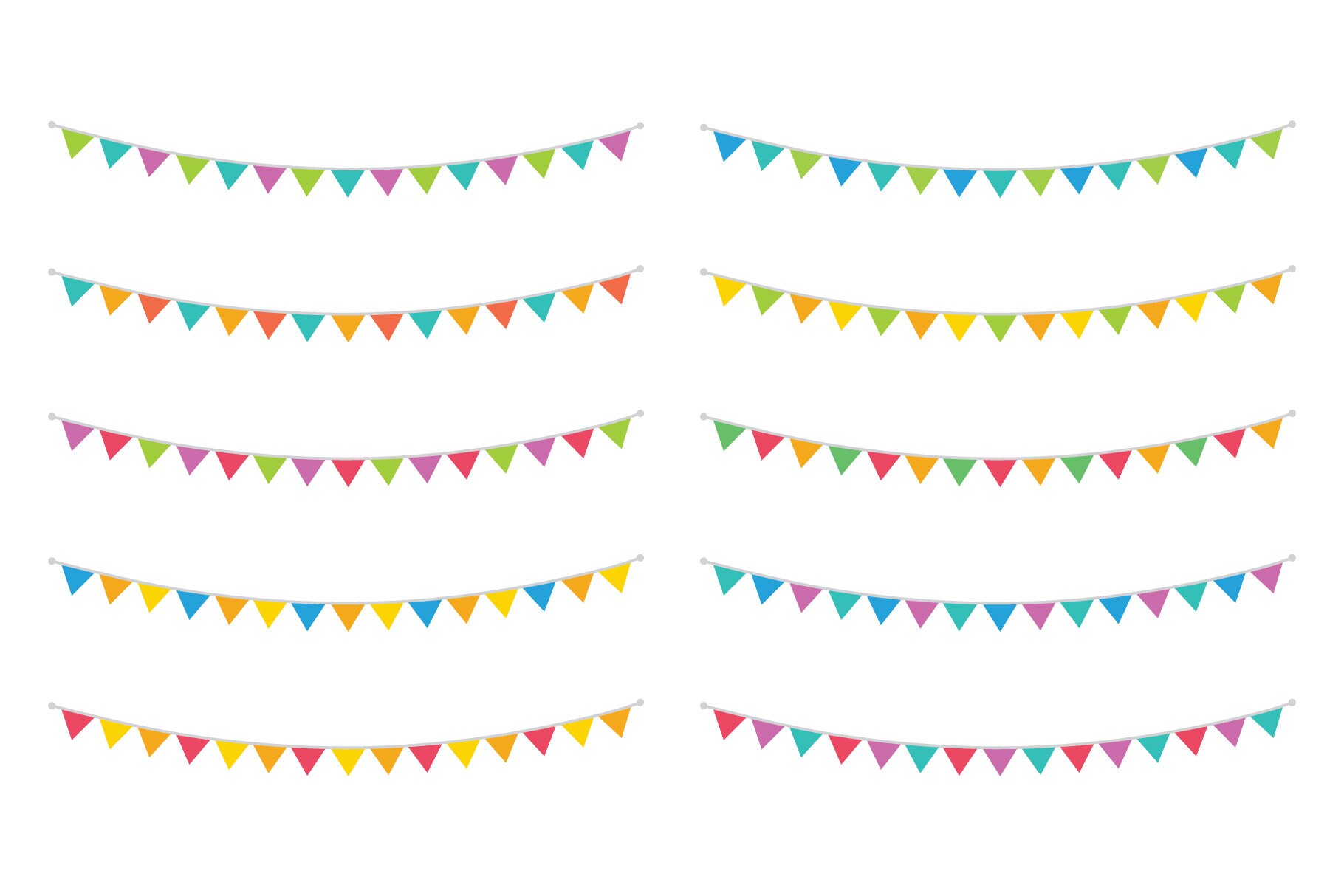 Carnival Triangle Banner Clip Art Set, PNG, SVG, VECTOR, Flag Banner ...