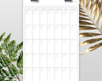 Calendario vertical en blanco de 24 x 36 pulgadas, calendario de planificador, calendario imprimible de 24 x 36 pulgadas, plantilla de calendario, calendario reutilizable, calendario en formato PDF