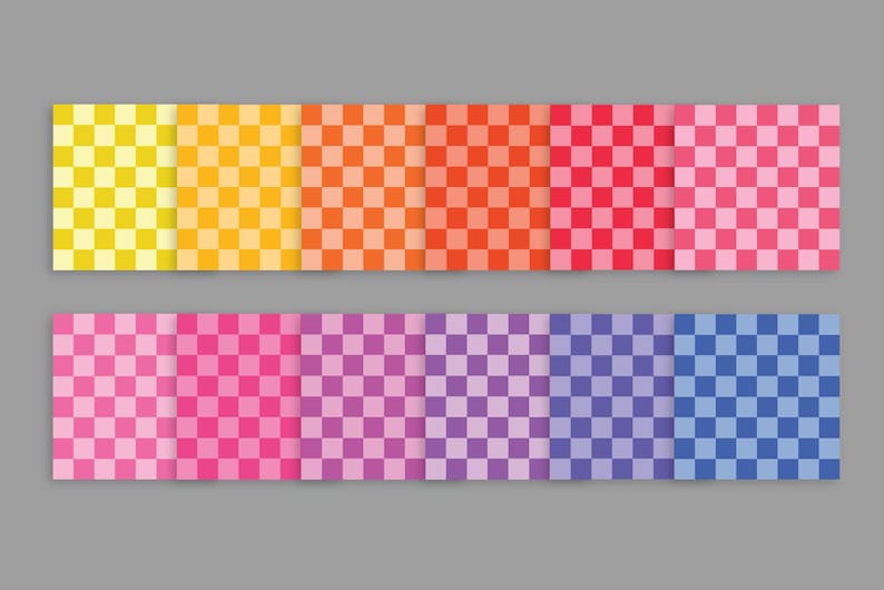 Rainbow Two-tone Checkerboard Seamless Pattern Digital Paper, JPG, PDF ...