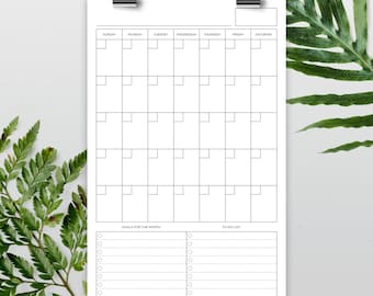 11x17 Inch Vertical Blank Calendar, Planner Calendar, 11" x 17" Printable Calendar, Calendar Template, Reusable Calendar, Calendar PDF