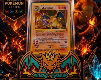 Charizard Trading Card Display Stand | Pokémon Card Display | 3D Printed Card Holder | Legends Series | Collector Gift