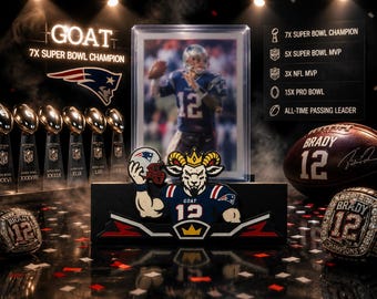 GOAT Football Trading Card Display Stand | 3D Printed Collector Holder