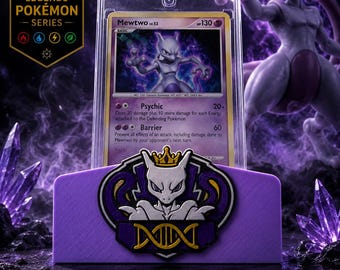 Mewtwo Trading Card Display Stand | Pokémon Card Display | 3D Printed Card Holder | Legends Series | Collector Gift