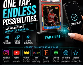 Custom Smart NFC Trading Card Stand | Interactive Display Holder (Link Programmed)
