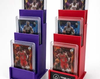 3 Tier Trading Card Display Stand | Sports Card Holder | Pokémon Card Display | TCG Card Organizer | 3D Printed Card Stand