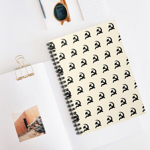 Hammer and Sickle Communist Pattern Spiral Notebook | Ruled Journal