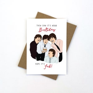 Beatles Birthday Card | Australian Made | Blank Inside | Envelope Included