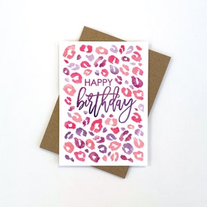 Leopard Kiss Birthday Card | Australian Made | Blank Inside | Envelope Included