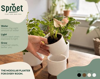 Grow Pot for Cuttings & Seedlings | Adjustable Plant Pot with Drainage | 3D Printed | Sproet