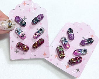 Pill-shaped, hypoallergenic earrings, plastic posts, 3 pack of studs, plastic earrings for sensitive ears by Jules Jewelry Box