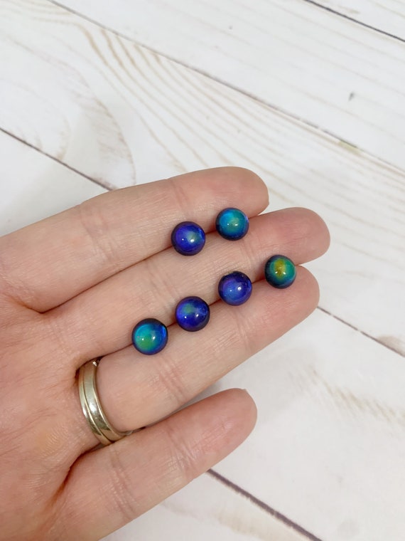 8mm Mood Stone Studs Earrings Round Mood Stone Color Change