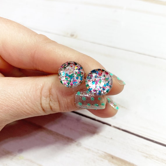 Kate Spade Inspired Metallic Confetti Glitter Earrings - Etsy