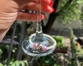 Purple Pearl Wine Glass Charms