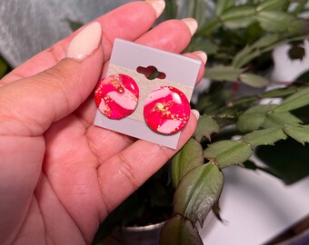 Passion Pink  Post Earrings
