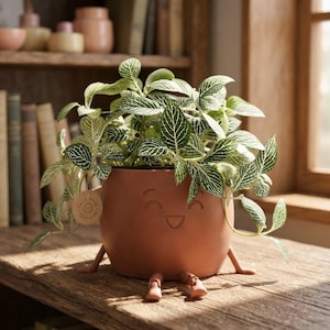 Shelf Plant Decor, 3D Printed Planter with Dangly Legs