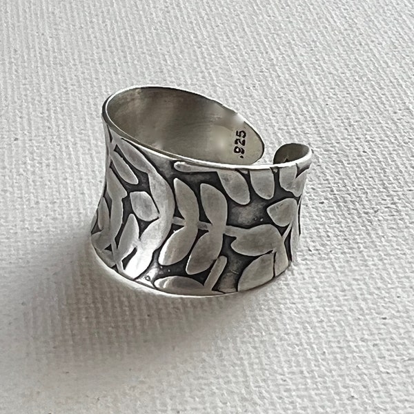 Leaf Design Cuff Ring - Etsy