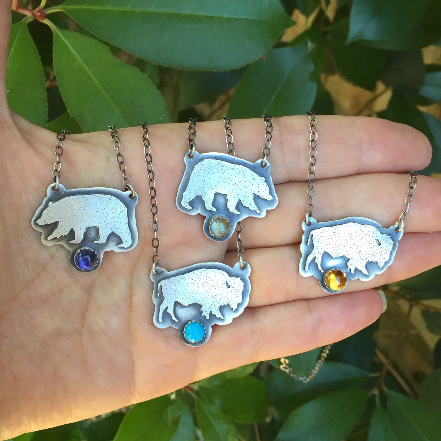 Silver Bear Necklace With Labradorite Bear Necklace Sterling Silver Bear  Necklace Silver Bear Pendant - Etsy