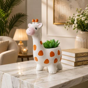 Giraffe Plant Pot | Ceramic Succulent Holder