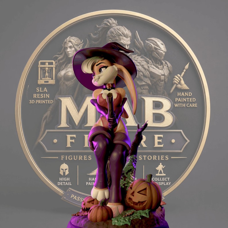 Halloween Lala Bunny Figure - 3D Painted Figures - Gifts - Etsy UK