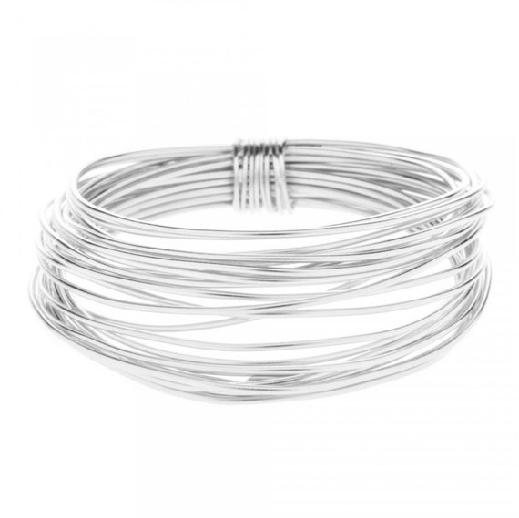 CRAFT WIRE 925 Sterling Silver Flat Cuff Bracelet 4 X 2mm Blank Plain Bangle Made In USA - Foto 4