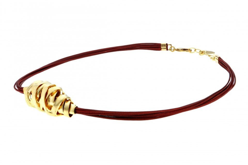 SHORT PENDANT NECKLACE GOLD BRASS main image 0