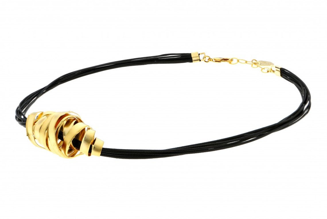 Short Gold Necklace, Unique Gold Necklace, Gold Statement Necklace, Bib