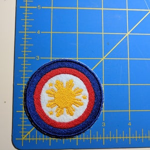 Parche de círculo bordado con la bandera de Filipinas