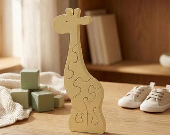 Dotty the Giraffe Puzzle — Montessori First Jigsaw for Toddlers, Animal Shape Puzzle