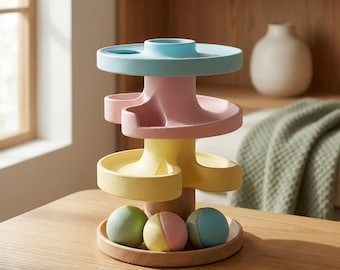 Spirale Spiral Ball Drop — Montessori Cause-and-Effect Tower for Toddlers, Plant-Based, Ball Run Toy