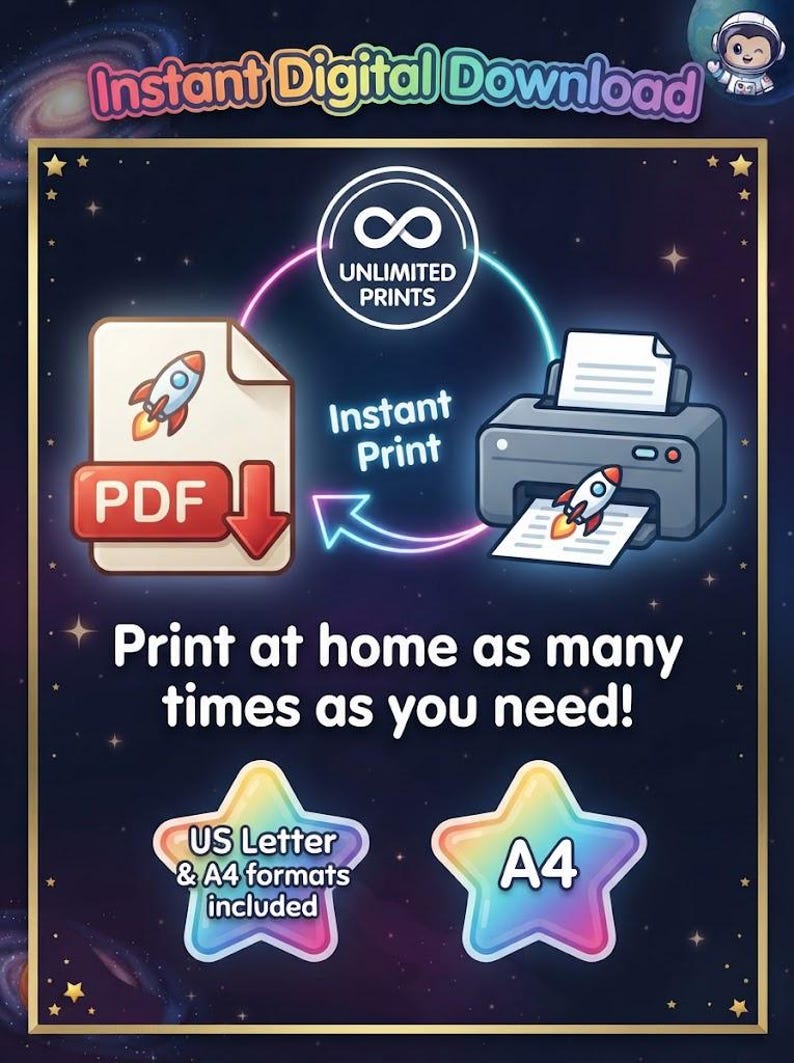 Cosmic Cat ABC Passport, Space-themed Alphabet Workbook (PDF Download ...