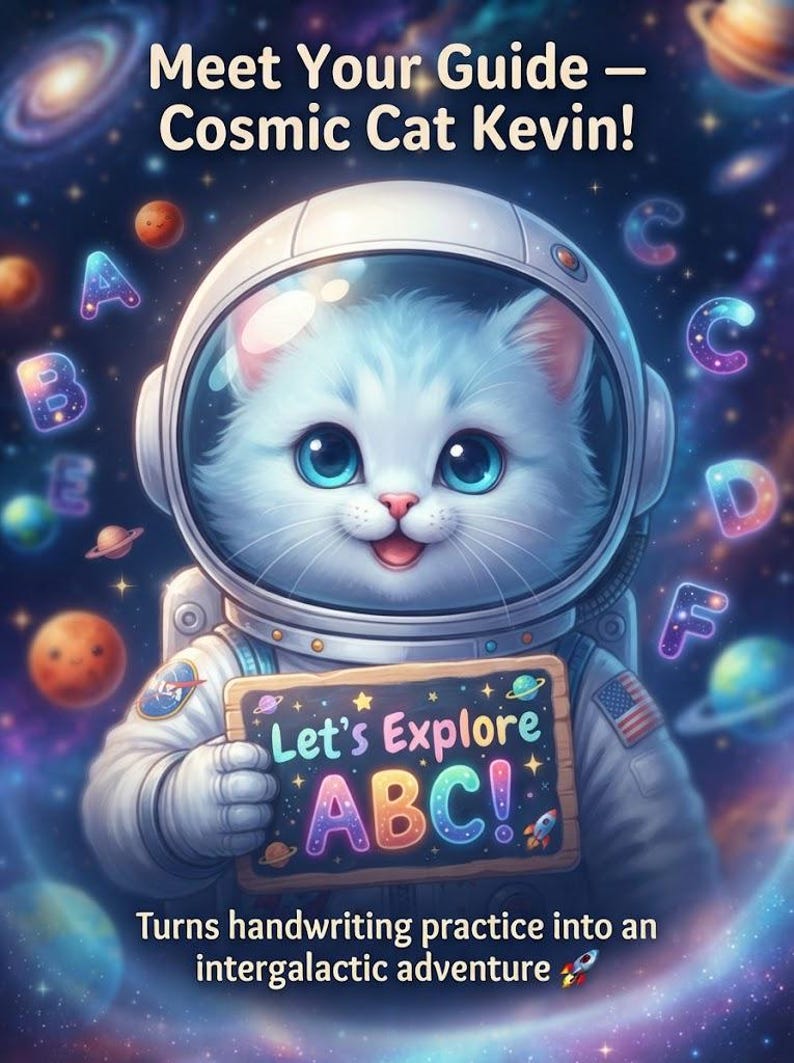 Cosmic Cat ABC Passport, Space-themed Alphabet Workbook (PDF Download ...