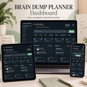 Interactive HTML Brain Dump Planner | Task & Project Organizer (Digital Download)
