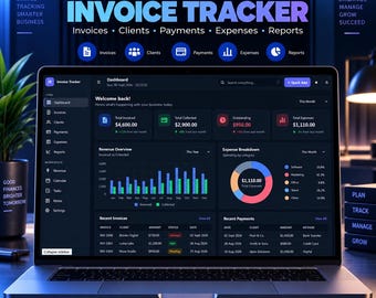 HTML Invoice Tracker | HTML Planner | Payment Dashboard | Invoice Management Tool | Freelancer & Small Business Finance (Digital Planner )