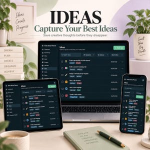 Interactive HTML Brain Dump Planner | Task & Project Organizer (Digital Download)