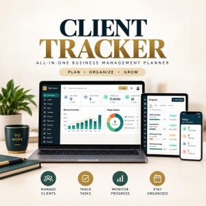 HTML Client Tracker | HTML Planner | Freelancer CRM | Client Management Dashboard | Project & Task Organizer