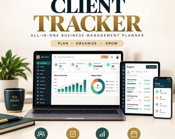 HTML Client Tracker | HTML Planner | Freelancer CRM | Client Management Dashboard | Project & Task Organizer