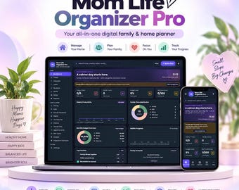 Mom Life Organizer Pro | Family Planner Dashboard | Digital Mom Organizer (Digital Planner )