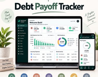 Debt Payoff Tracker | Digital Finance Planner (Digital Planner )