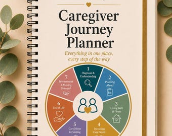 Caregiver Journey Planner for Elderly Parent | Dementia Care Organizer (PDF Download)