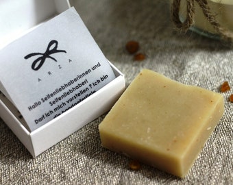 Natural vegan soap with amber, amber soap for face and gentle skin