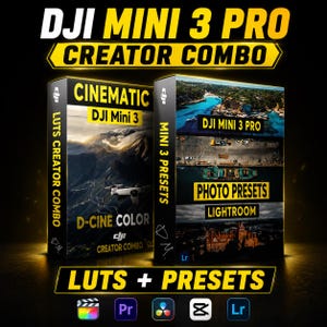 DJI Mini 3 Pro Creator Combo | 100 Cinematic Video LUTs & 50 Lightroom Presets | D-Cine Color Grading Drone Filters for Premiere, DaVinci