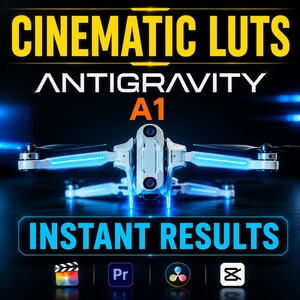 100 Antigravity A1 Cinematic Video LUTs | 360 Drone Color Grading Filters | CapCut, Premiere, DaVinci Resolve Drone Presets by ThorPreset