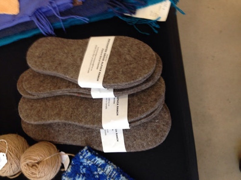 Alpaca Wool Foot Warmers Felted Inserts Burlap Wool Insoles