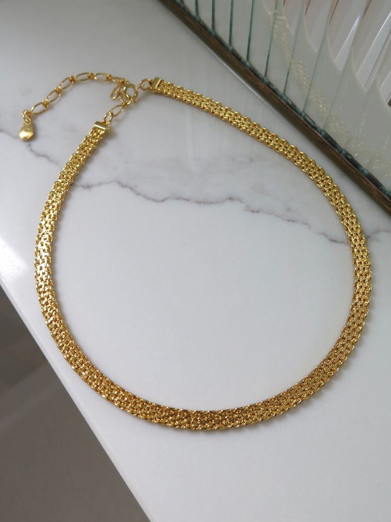 ENORME 101GRS MAILLE Royale collier plaqué or 18k collier bijou bijouterie EUR 500,00 - FR