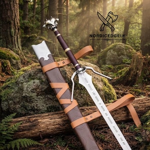 Handmade Ursine Steel Sword – Witcher Replica, Leather Grip