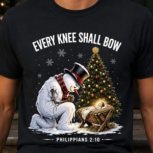 Christian Snowman Nativity PNG, Philippians 2:10 Christmas Graphic (Digital Download)