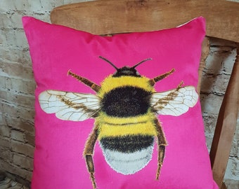 pink bee cushion